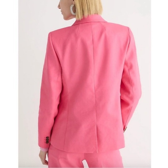 J. Crew : Parke Blazer in Bright Pink Stretch Linen Blend - Size 0 - Picture 2 of 15